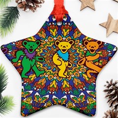 Dead Dancing Bears Grateful Dead Pattern Ornament (star)