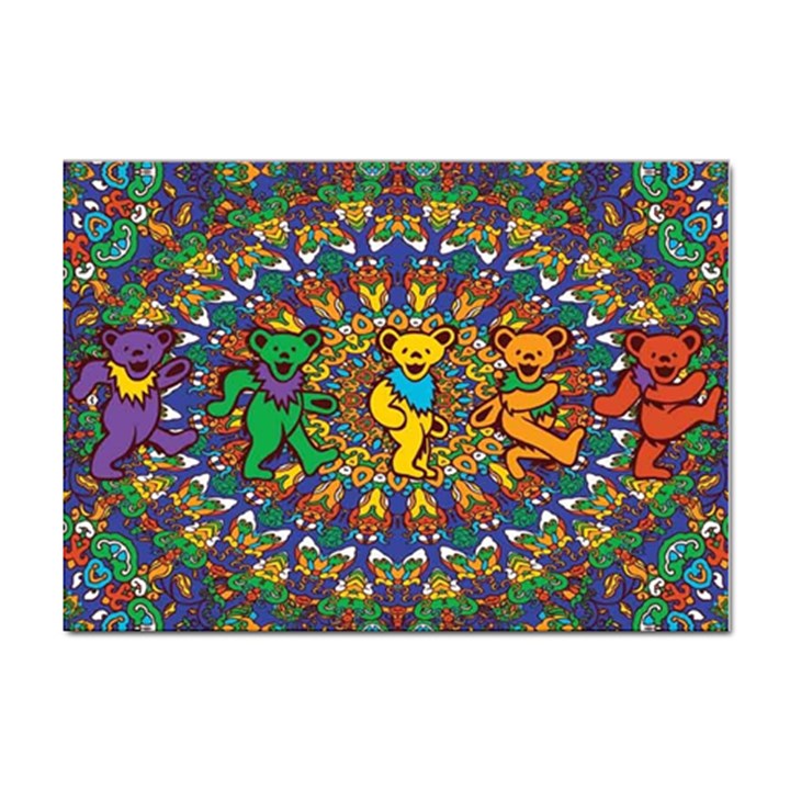 Dead Dancing Bears Grateful Dead Pattern Sticker A4 (100 pack)