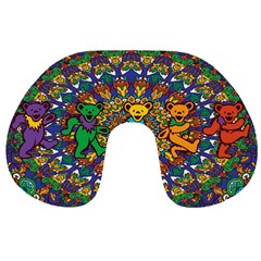 Dead Dancing Bears Grateful Dead Pattern Travel Neck Pillow by Grandong