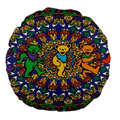 Dead Dancing Bears Grateful Dead Pattern Large 18  Premium Flano Round Cushions by Grandong