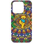 Dead Dancing Bears Grateful Dead Pattern iPhone 15 Pro Black UV Print PC Hardshell Case Front