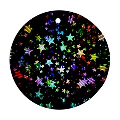 Christmas-star-gloss-lights-light Ornament (round)