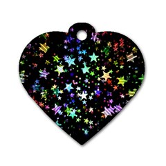 Christmas-star-gloss-lights-light Dog Tag Heart (one Side) by Grandong