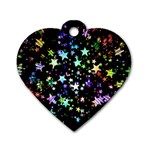 Christmas-star-gloss-lights-light Dog Tag Heart (One Side) Front