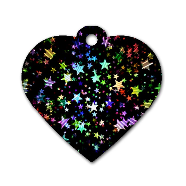 Christmas-star-gloss-lights-light Dog Tag Heart (One Side)