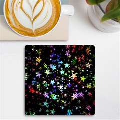 Christmas-star-gloss-lights-light Uv Print Square Tile Coaster  by Grandong