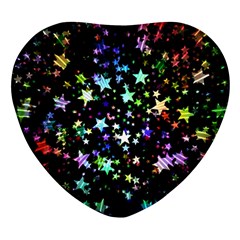 Christmas-star-gloss-lights-light Heart Glass Fridge Magnet (4 Pack) by Grandong