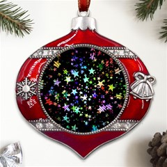 Christmas-star-gloss-lights-light Metal Snowflake And Bell Red Ornament by Grandong