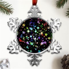 Christmas-star-gloss-lights-light Metal Small Snowflake Ornament by Grandong