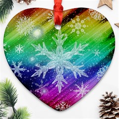 Christmas-snowflake-background Ornament (heart) by Grandong