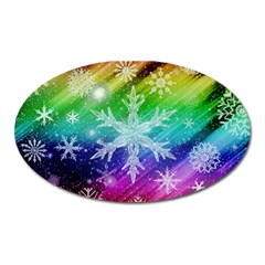 Christmas-snowflake-background Oval Magnet