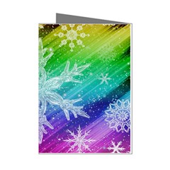 Christmas-snowflake-background Mini Greeting Cards (pkg Of 8)