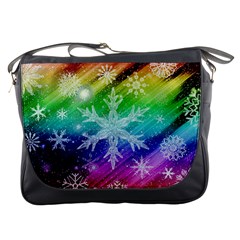 Christmas-snowflake-background Messenger Bag by Grandong