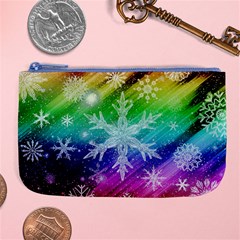 Christmas-snowflake-background Large Coin Purse by Grandong