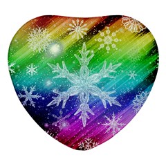 Christmas-snowflake-background Heart Glass Fridge Magnet (4 Pack) by Grandong