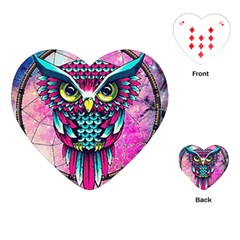 Owl Dreamcatcher Playing Cards Single Design (heart)