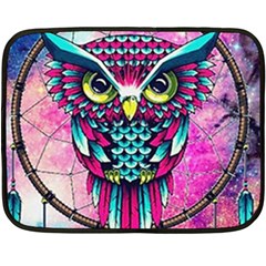 Owl Dreamcatcher Two Sides Fleece Blanket (mini) by Grandong