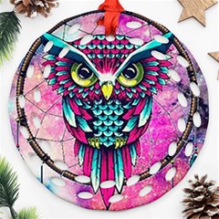 Owl Dreamcatcher Ornament (round Filigree)