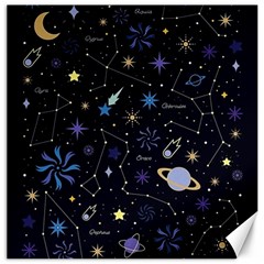 Starry Night  Space Constellations  Stars  Galaxy  Universe Graphic  Illustration Canvas 16  X 16  by Grandong