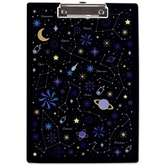 Starry Night  Space Constellations  Stars  Galaxy  Universe Graphic  Illustration A4 Acrylic Clipboard by Grandong