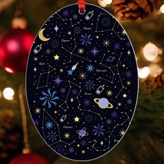 Starry Night  Space Constellations  Stars  Galaxy  Universe Graphic  Illustration Uv Print Acrylic Ornament Oval by Grandong