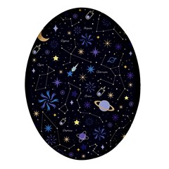 Starry Night  Space Constellations  Stars  Galaxy  Universe Graphic  Illustration Oval Glass Fridge Magnet (4 Pack) by Grandong