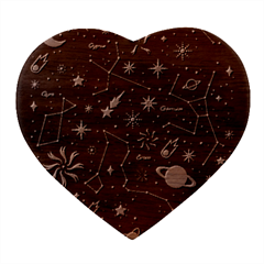 Starry Night  Space Constellations  Stars  Galaxy  Universe Graphic  Illustration Heart Wood Jewelry Box by Grandong