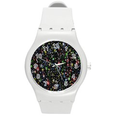 Illustration Universe Star Planet Round Plastic Sport Watch (m) by Grandong