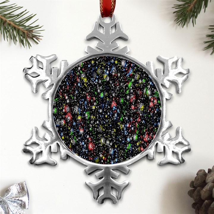 Illustration Universe Star Planet Metal Small Snowflake Ornament