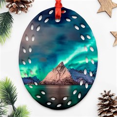 Amazing Aurora Borealis Colors Ornament (oval Filigree)