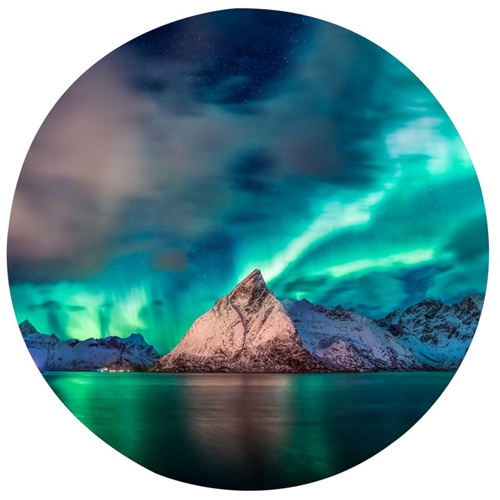 Amazing Aurora Borealis Colors Wooden Bottle Opener (Round)