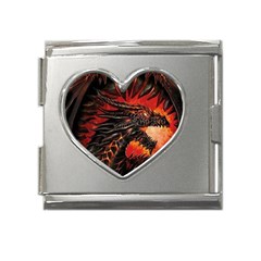 Dragon Mega Link Heart Italian Charm (18mm)