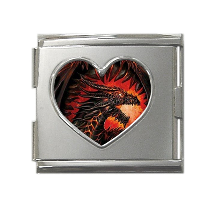 Dragon Mega Link Heart Italian Charm (18mm)