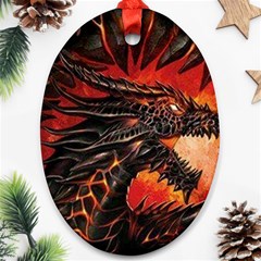 Dragon Oval Ornament (two Sides)