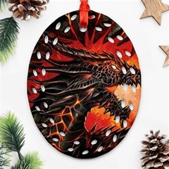 Dragon Oval Filigree Ornament (two Sides)