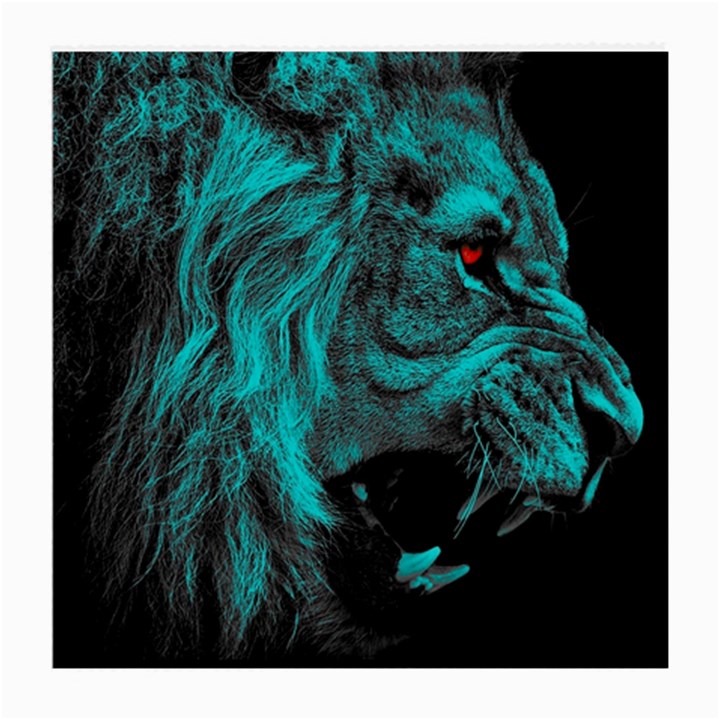 Angry Male Lion Predator Carnivore Medium Glasses Cloth