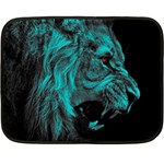 Angry Male Lion Predator Carnivore Fleece Blanket (Mini) 35 x27  Blanket