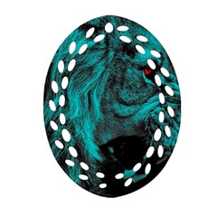 Angry Male Lion Predator Carnivore Oval Filigree Ornament (two Sides) by Ndabl3x