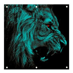 Angry Male Lion Predator Carnivore Banner And Sign 4  X 4 