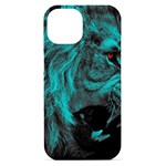 Angry Male Lion Predator Carnivore iPhone 15 Black UV Print PC Hardshell Case Front