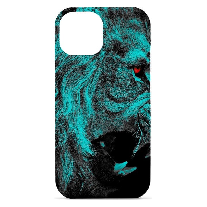 Angry Male Lion Predator Carnivore iPhone 15 Black UV Print PC Hardshell Case