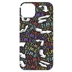 Time Nonlinear Curved Undirected Iphone 14 Plus Black Uv Print Case by Paksenen