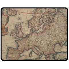 Old Vintage Classic Map Of Europe Fleece Blanket (medium) by Paksenen