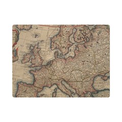 Old Vintage Classic Map Of Europe Premium Plush Fleece Blanket (mini) by Paksenen