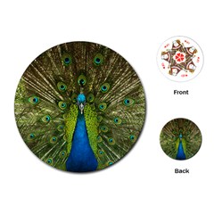 Peacock Feathers Bird Plumage Playing Cards Single Design (round) by Perong