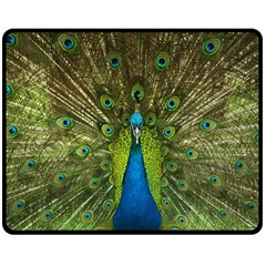 Peacock Feathers Bird Plumage Two Sides Fleece Blanket (Medium)