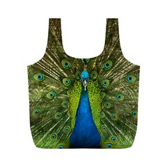 Peacock Feathers Bird Plumage Full Print Recycle Bag (M)