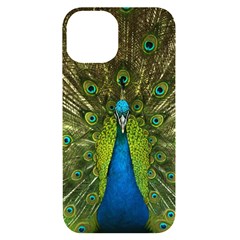 Peacock Feathers Bird Plumage Iphone 14 Black Uv Print Case by Perong