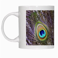 Peacock Bird Feathers Plumage Peacock White Mug by Perong