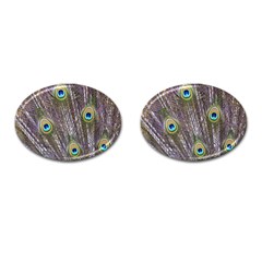 Peacock Bird Feathers Plumage Peacock Cufflinks (oval) by Perong